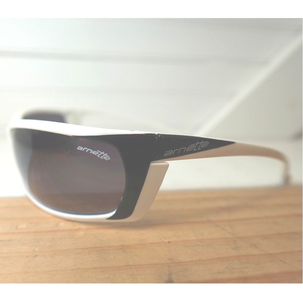Arnett Sunglasses Men's Black & White‎ Frames Y2K Racing Wrap-around Glasses